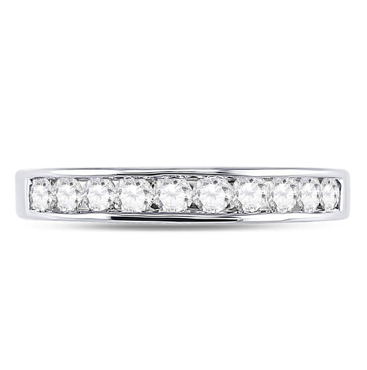 14K Yellow Or White Gold Womens Round Diamond Wedding Channel Set Band 1/2 Cttw, Womens Size: 5-10