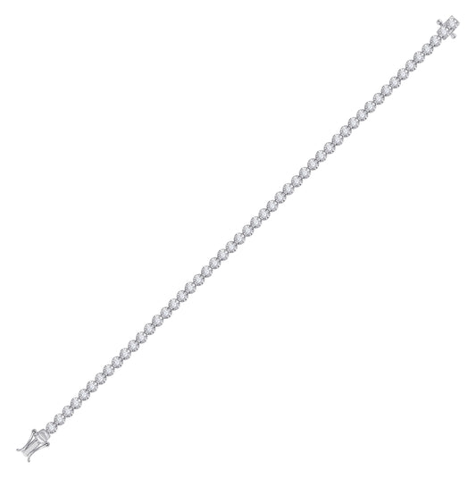 14K White Gold Womens Round Diamond Timeless Tennis Bracelet 2 Cttw