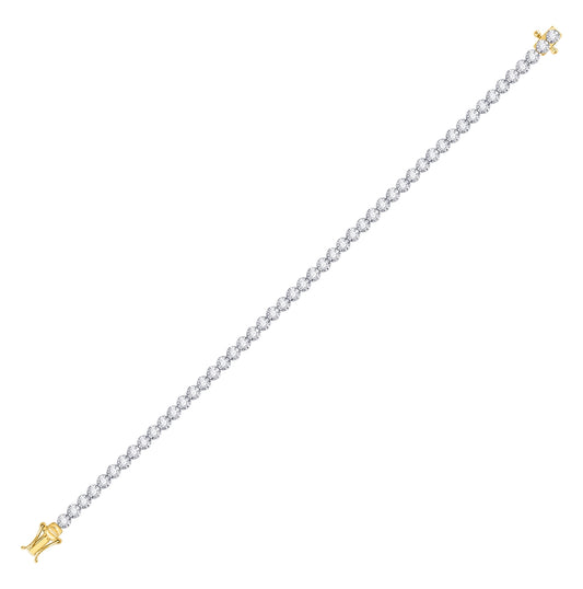 14K Yellow Gold Womens Round Diamond Classic Tennis Bracelet 2 Cttw