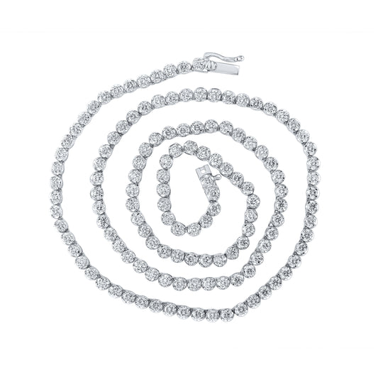 10K White Gold Mens Round Diamond 20-inch Link Chain Necklace 9 Cttw, Length: 20 In