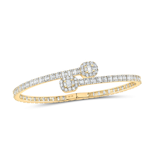 10kt Yellow Gold 4 1/4ctw Diamond Nk Cuff Bangle