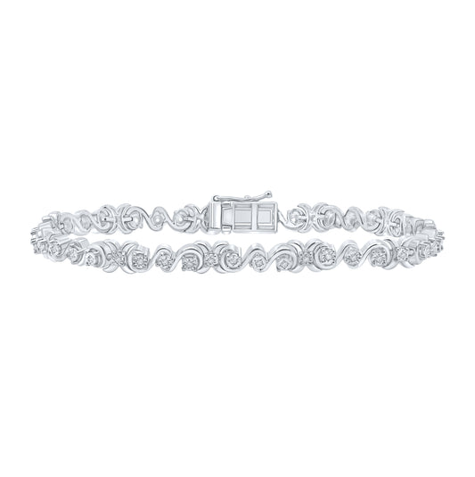 Sterling Silver Women's Round Diamond Fashion Bracelet 1/3ctw