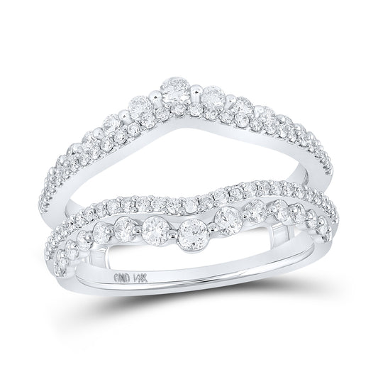 14K White Gold Womens Round Diamond Wrap Enhancer Wedding Band 7/8ctw, Womens Size: 5-10