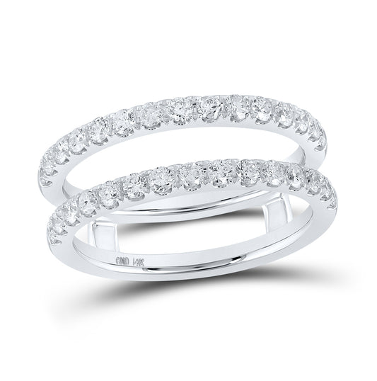 14K White Gold Womens Round Diamond Wrap Enhancer Wedding Band 3/4ctw, Womens Size: 5-10