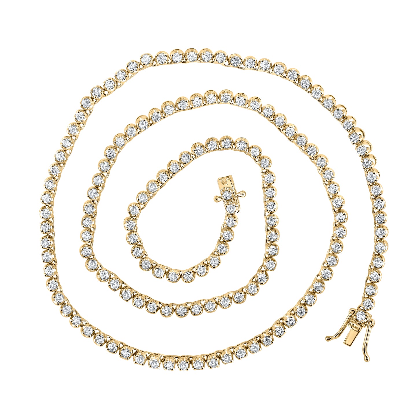 14K Yellow Or White Gold 4 5/8ctw Diamond Nk Tennis Chain (18 Inch)