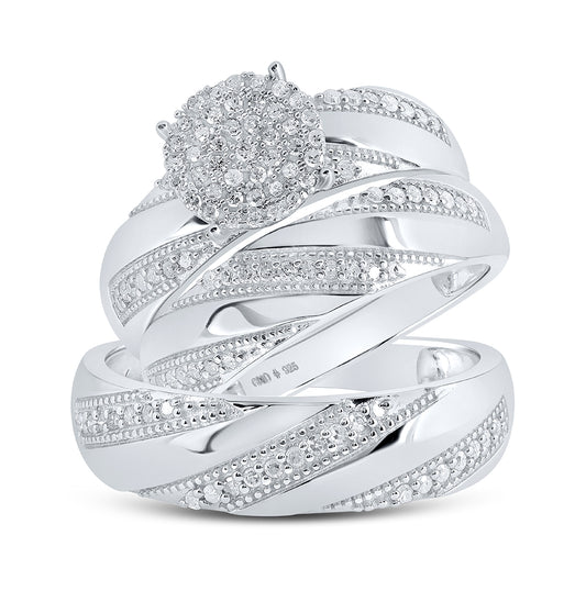 Sterling Silver 1/2ctw Diamond P1 Gift Trio Set