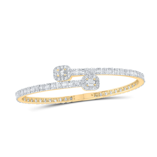 10kt Yellow Gold 3ctw Diamond Nk Cuff Bangle