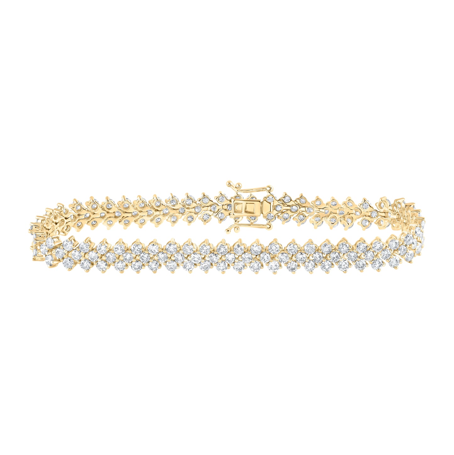 14K White Or Yellow Gold Womens Round Diamond Tennis Bracelet