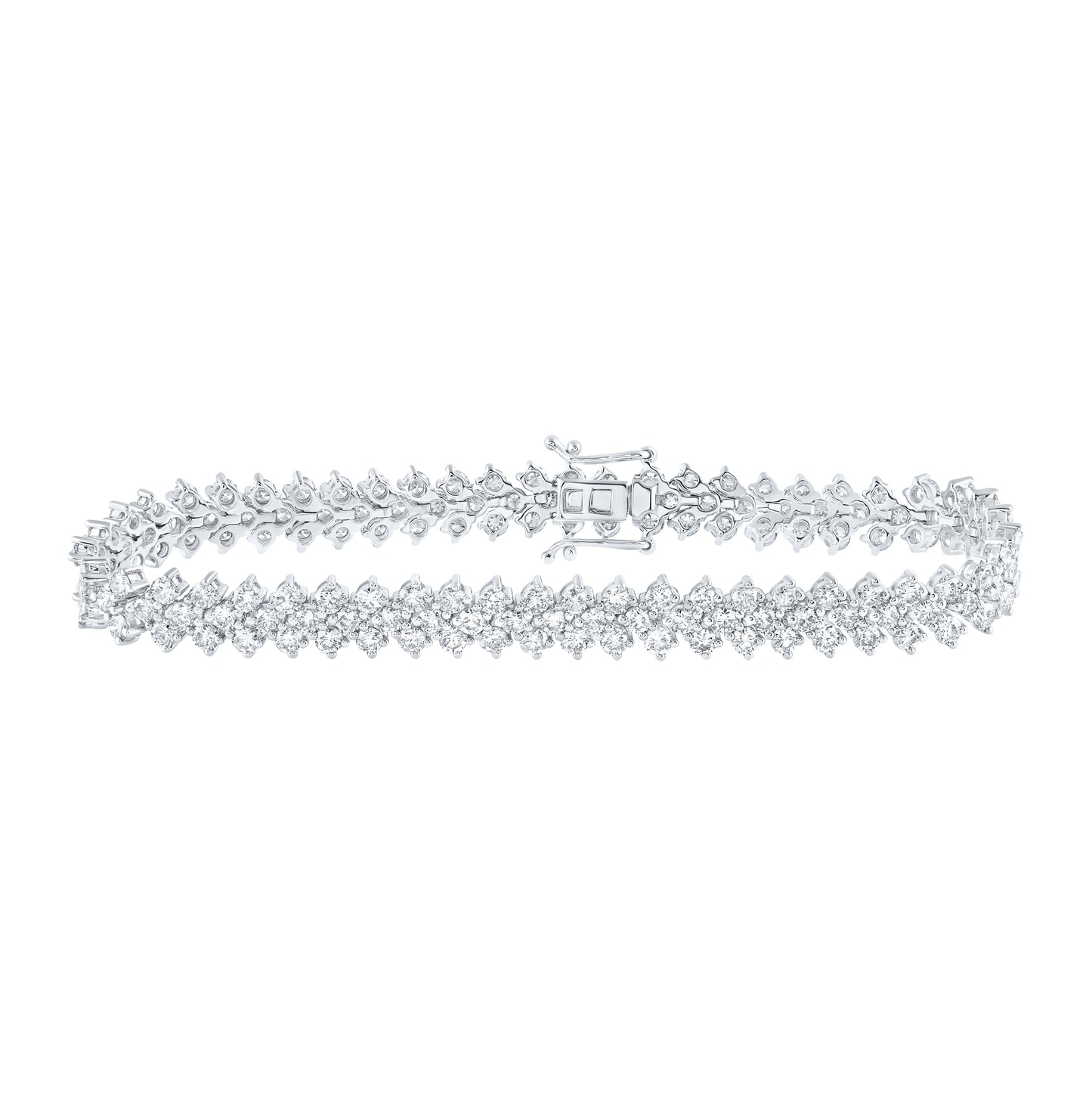 14K White Or Yellow Gold Womens Round Diamond Tennis Bracelet