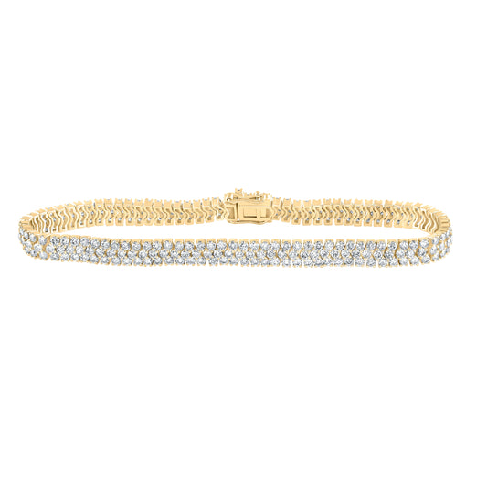 14K White Or Yellow Gold Womens Round Diamond Tennis Bracelet