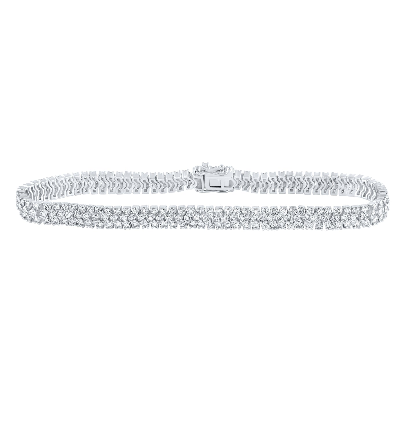 14K White Or Yellow Gold Womens Round Diamond Tennis Bracelet