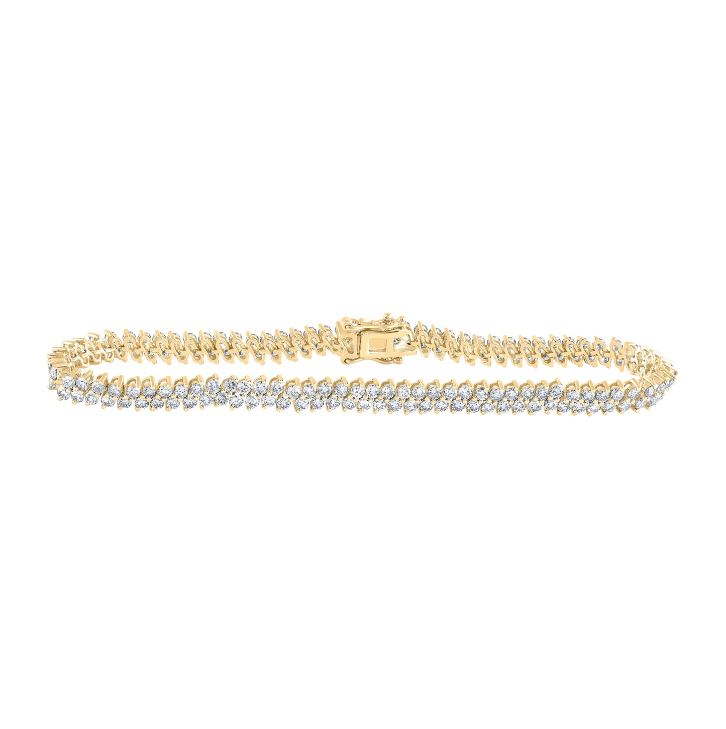 14K White Or Yellow Gold Womens Round Diamond Tennis Bracelet