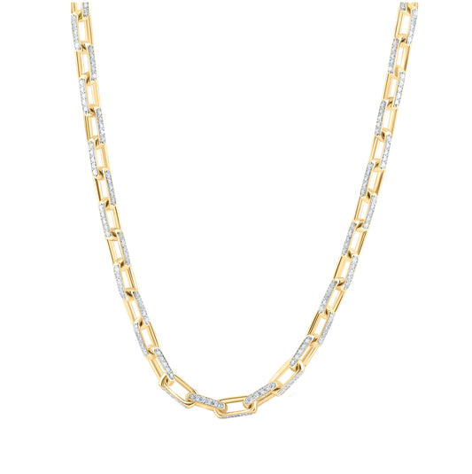 10K Yellow Gold Mens Round Diamond 22-inch Anchor Link Chain Necklace 12-1/2 Cttw, Length: 22.01 In, Width: 0.2 In