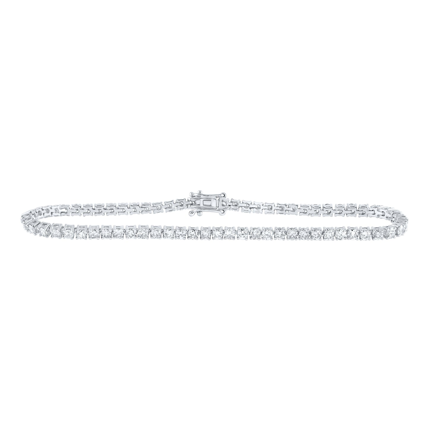 14K Yellow Or White Or Rose Gold Womens Round Diamond Single Row Fashion Bracelet