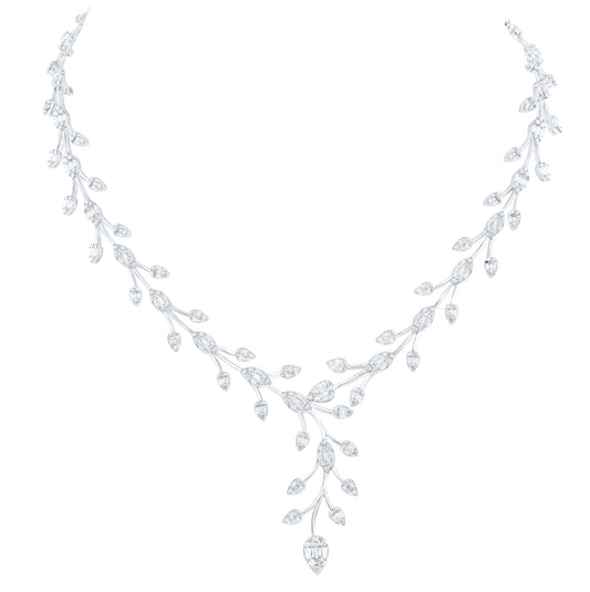 14kt White Gold 6 3/4ctw Diamond Ana M Fashion Necklace (16 Inch)