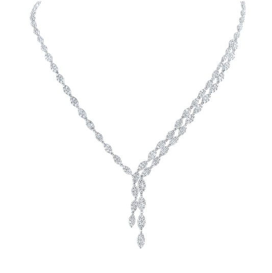 14kt White Gold 7 3/8 Ctw Diamond Ana M Fashion Necklace (17 Inch)