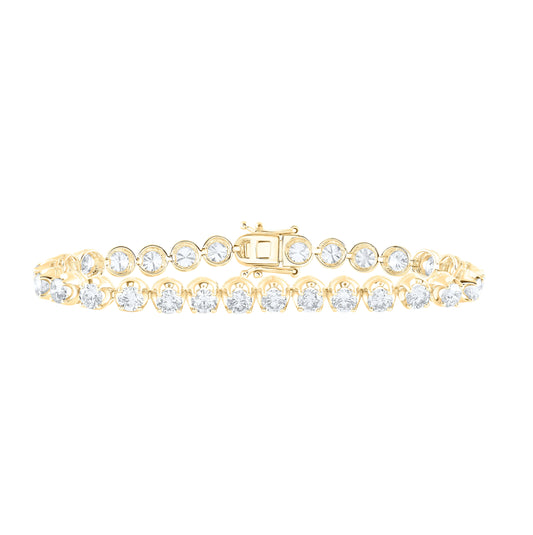 14K Yellow Or White Gold 9 1/4ctw Diamond Nk Fashion Tennis Bracelet-7 Inch