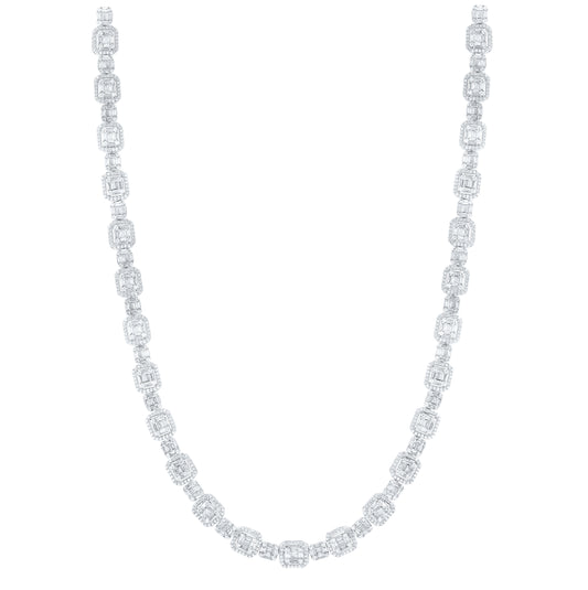 14kt White Gold 9 3/4ctw Diamond Ana M Fashion Necklace (18 Inch)