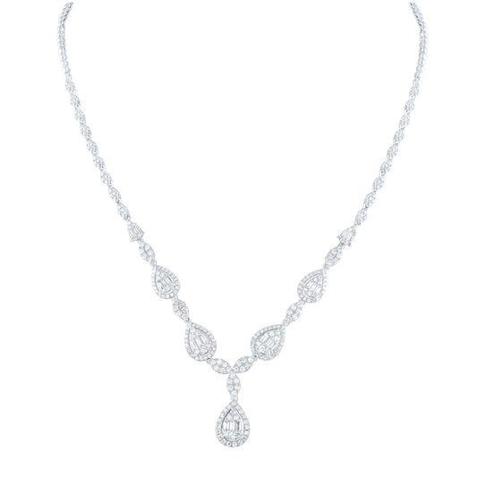 14kt White Gold 4 Ctw Diamond Ana M  Fashion Necklace (17 Inch)