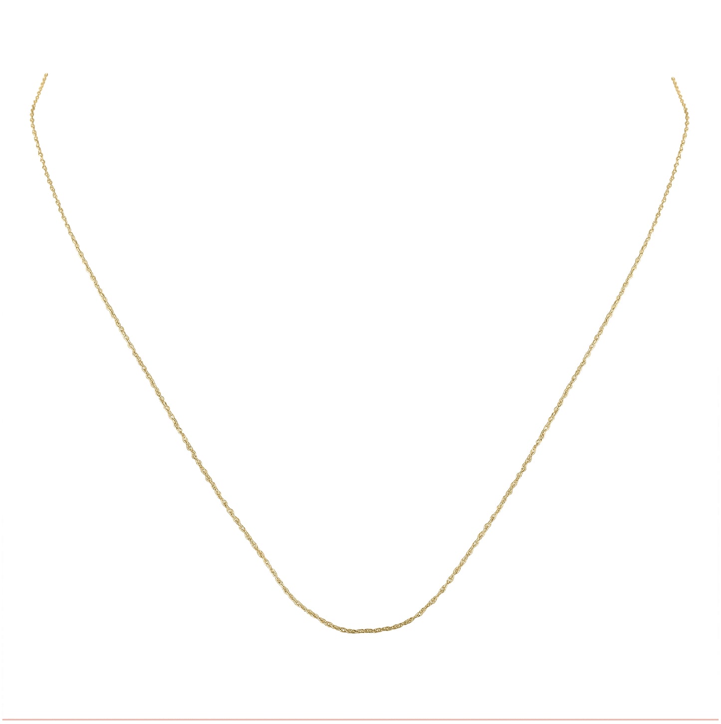 10K White Or Yellow Gold 18 Inch Rope Chain with Spring-ring Closure