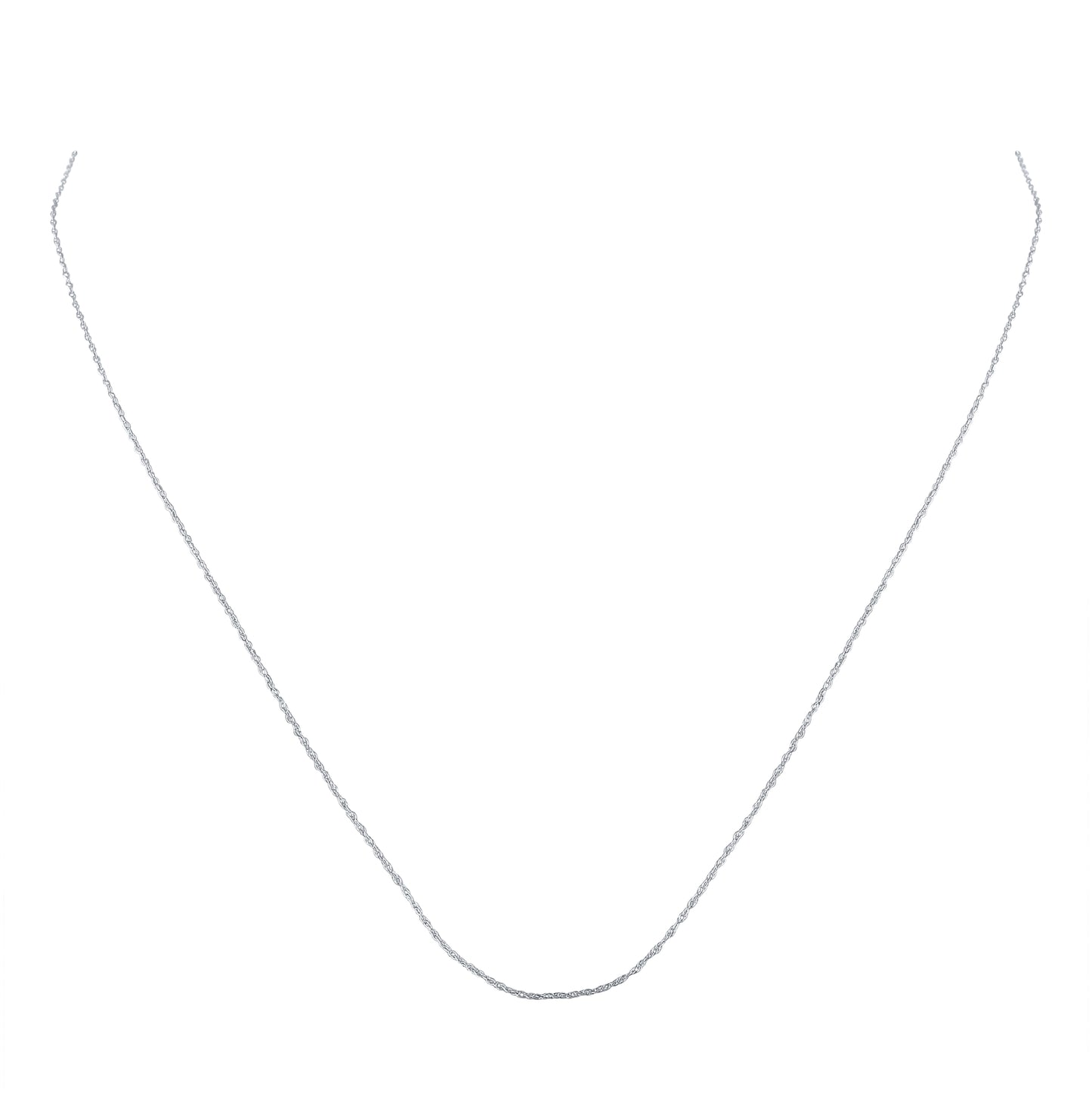 10K White Or Yellow Gold 18 Inch Rope Chain with Spring-ring Closure