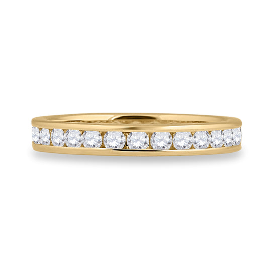 14K Yellow Gold Womens Round Diamond Eternity Wedding Band 1ctw, Womens Size: 5-10