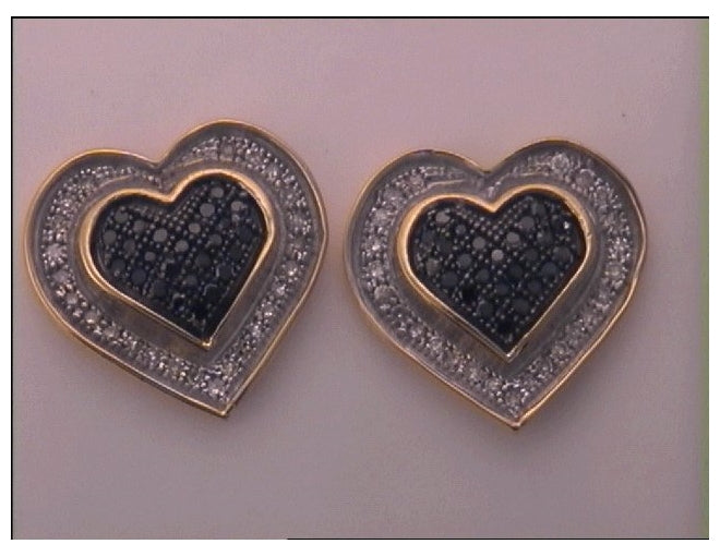 Sterling Silver 1/3ct Diamond P3 Gift Heart Micro-pave Earrings