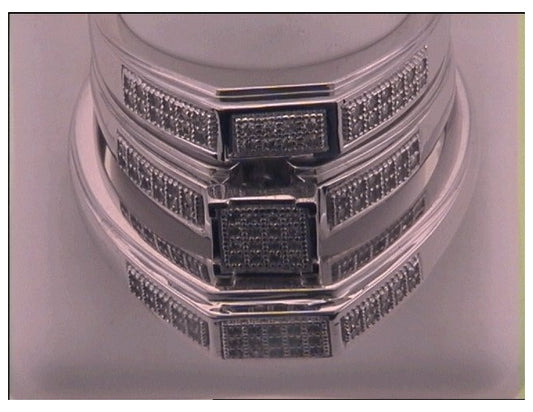 Sterling Silver 1/3ct Diamond Cn Micro-pave Trio Set