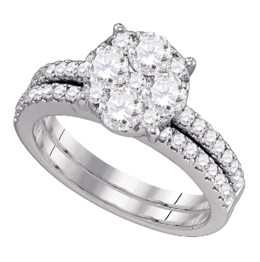 18kt White Gold 1 Cttw Diamond Bridal Set