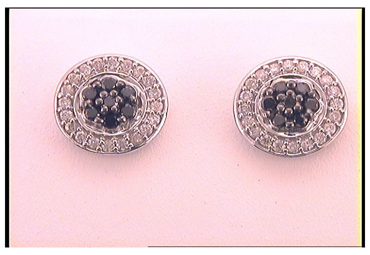 Sterling Silver 3/8ct. Diamond Cn Gift Black Diamond Round Stud Earring