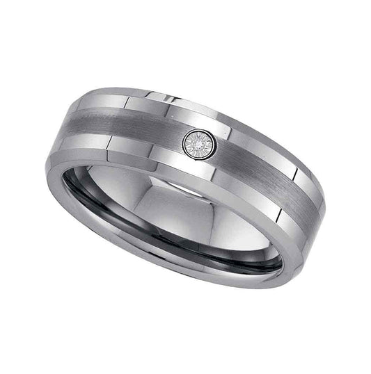 Tungsten Diamond Mens Ring Band Size 14