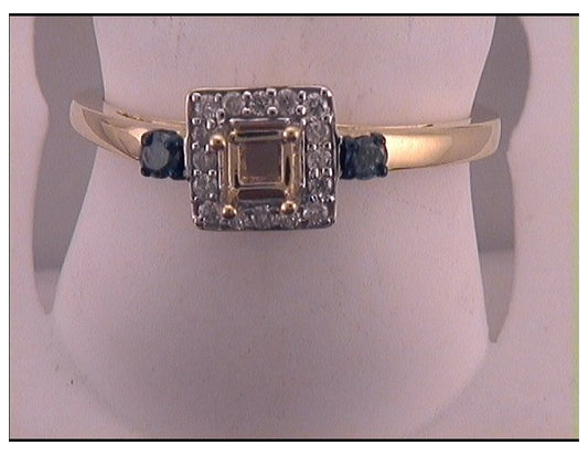 10kt Yellow Gold 1/2ctw Diamond 1/4ct-cpr Black Diamond Ring