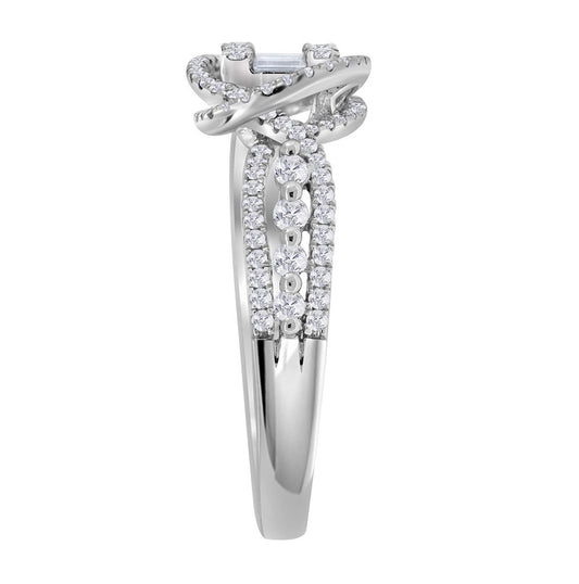 18kt White Gold 5/8ctw Diamond 1/5ct-crd Bridal Ring