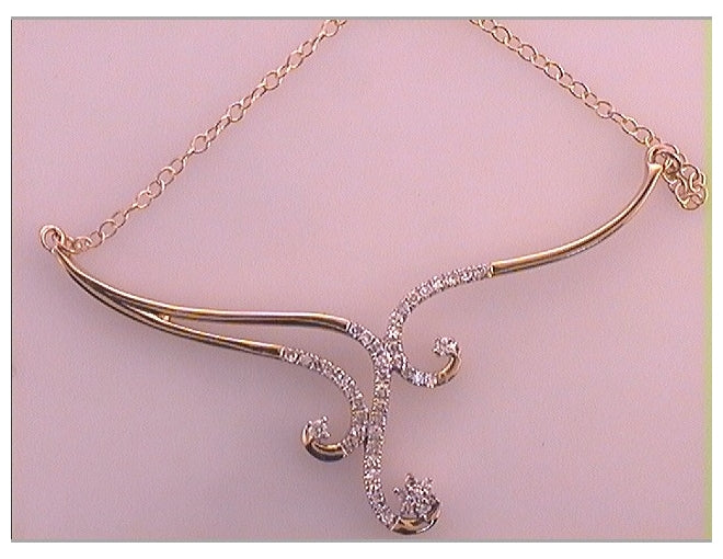 10kt Yellow Gold Womens Diamond Fashion Pendant Necklace 1/4 Cttw