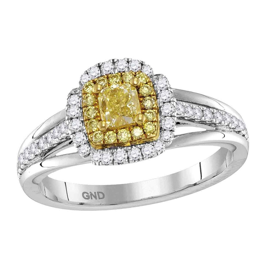 18kt White Gold 3/4ct. Dia. Yellow Ring