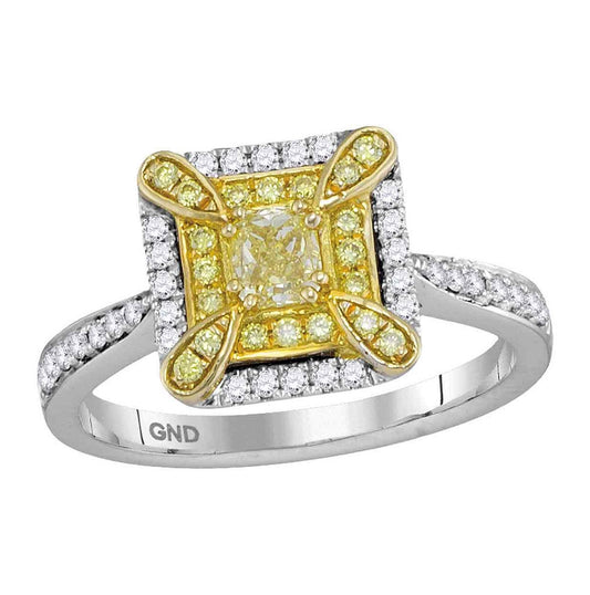 18kt White Gold 5/8ct. Diamond Yellow Ring