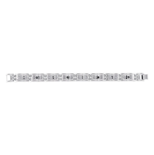 10kt White Gold 1/2ctw Diamond Stainless Steel Bracelet