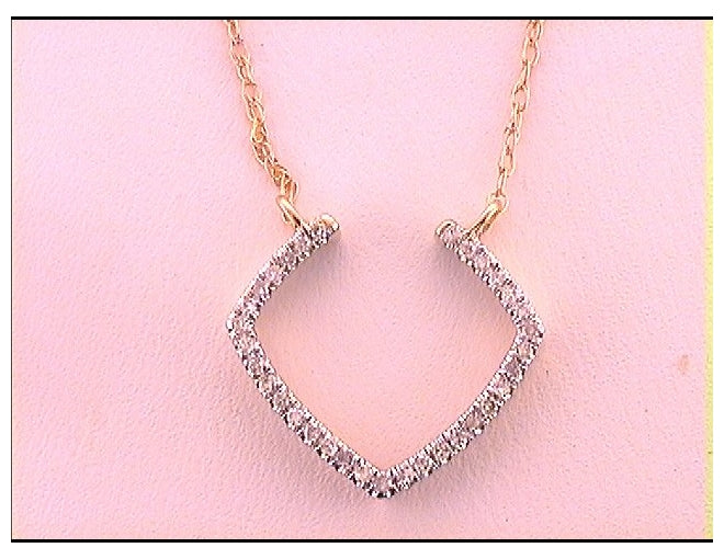 10kt Yellow Gold Womens Diamond Fashion Pendant Necklace 1/10 Cttw