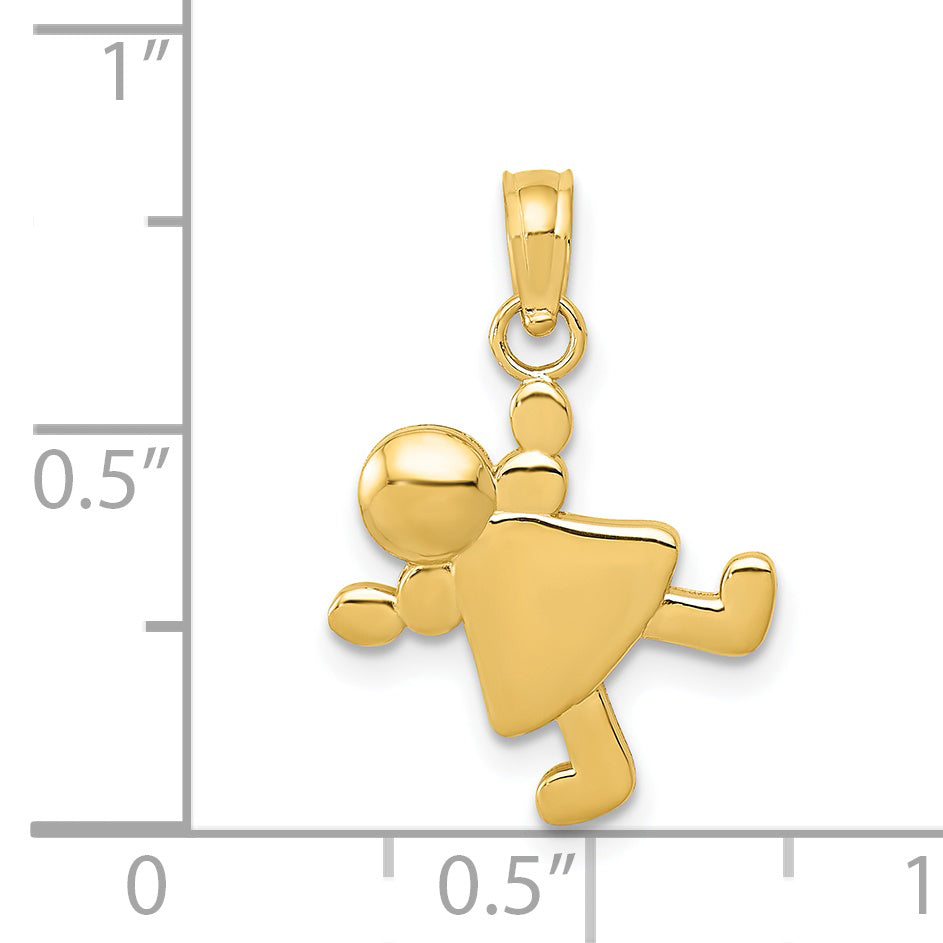 14K Yellow Gold Little Girl Charm