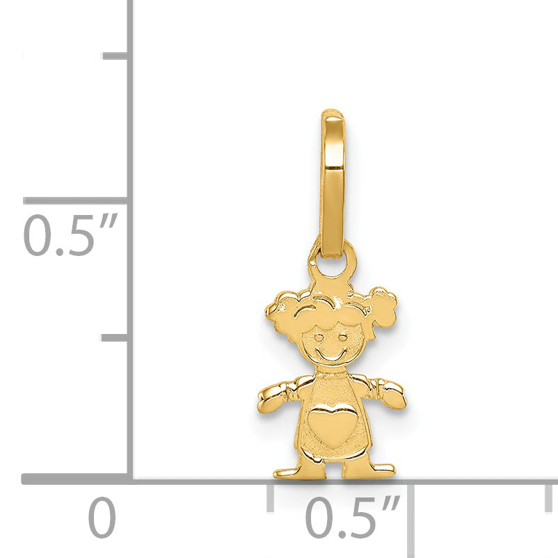 14K Yellow Gold Polished Little Girl Pendant