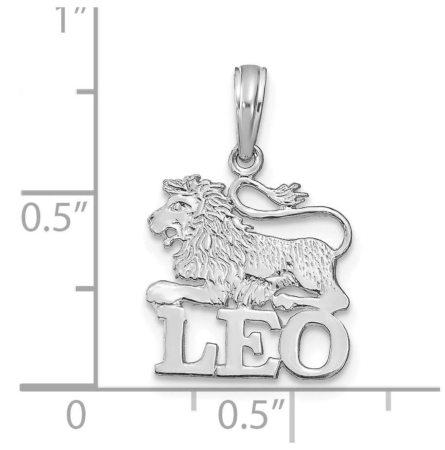 14K White Gold LEO Zodiac Charm