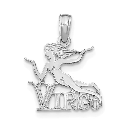 14K White Gold VIRGO Zodiac Charm