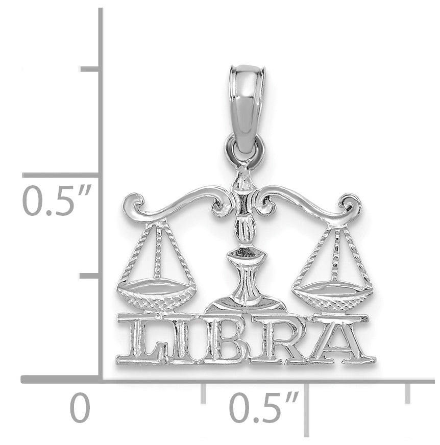 14K White Gold LIBRA Zodiac Charm