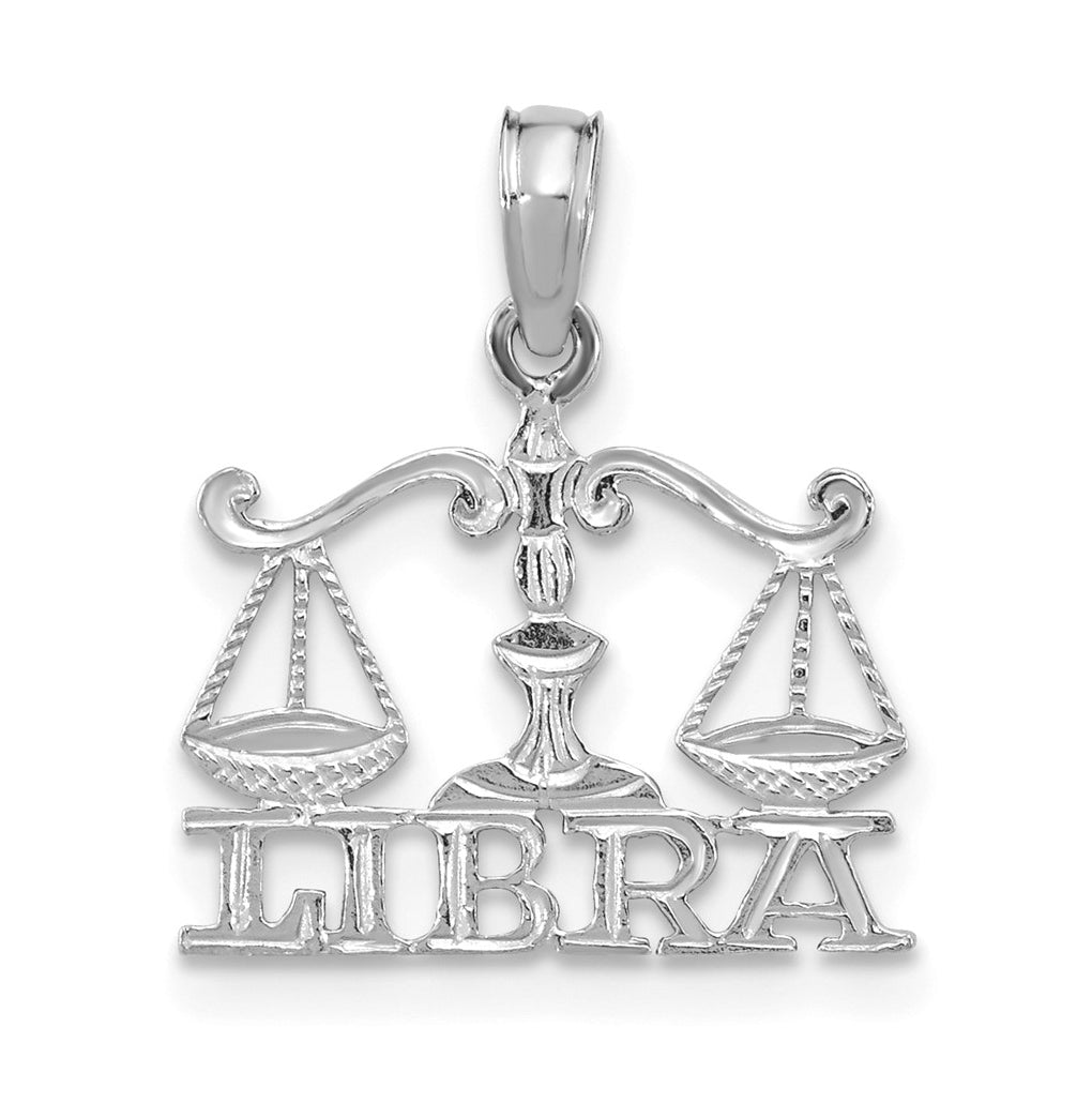 14K White Gold LIBRA Zodiac Charm