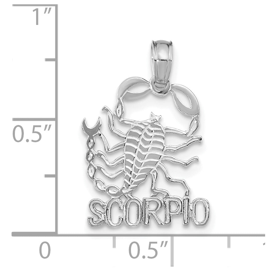 14K White Gold SCORPIO Zodiac Charm