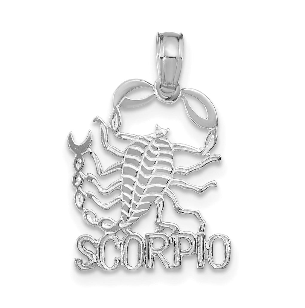 14K White Gold SCORPIO Zodiac Charm