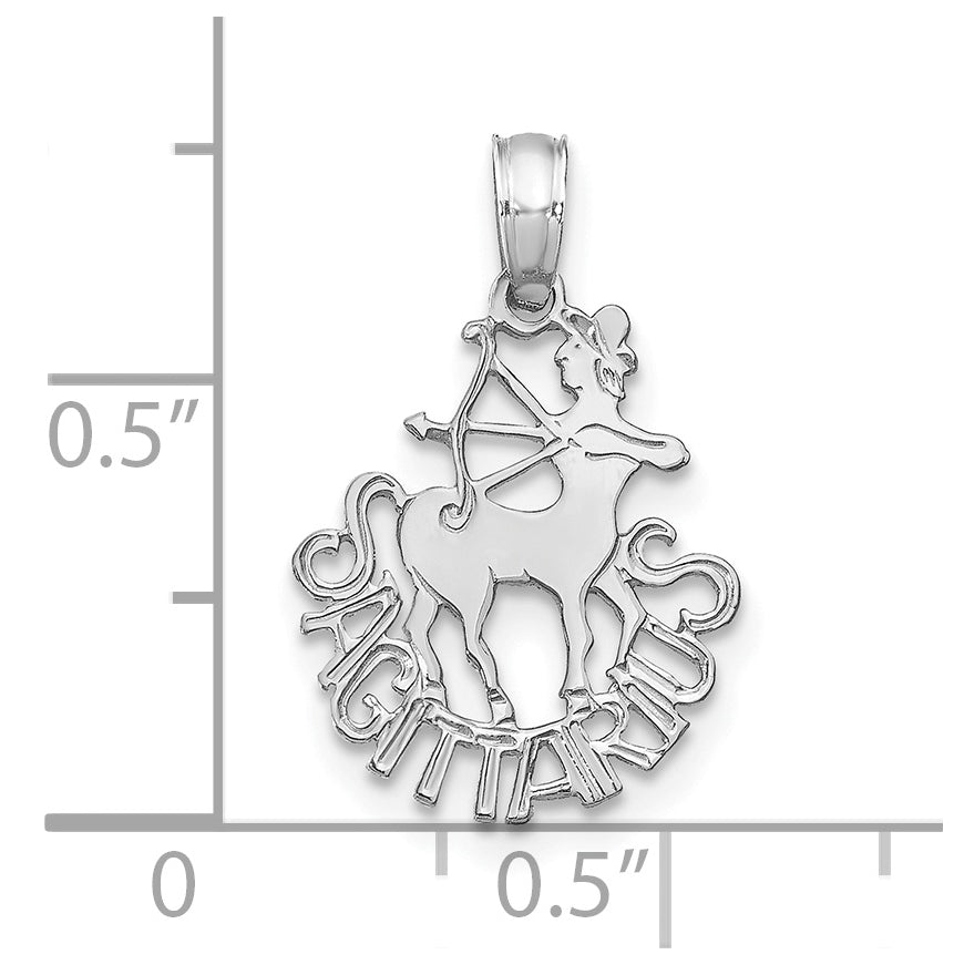 14K White Gold SAGITTARIUS Zodiac Charm