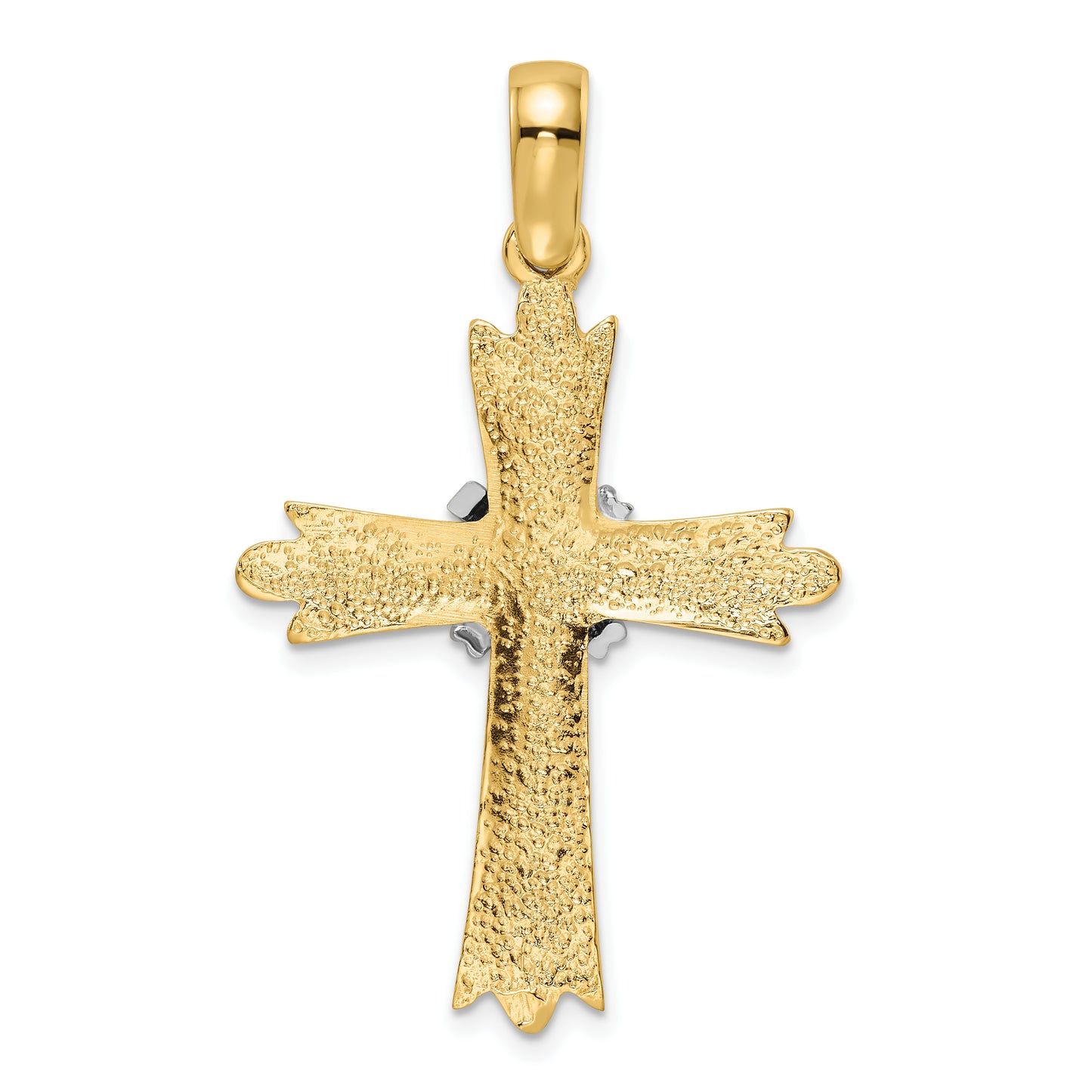 14k Two-tone Polished with  X-center Cross