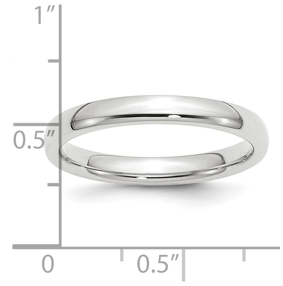 Platinum 3mm Comfort-Fit Wedding Band Size 4.5