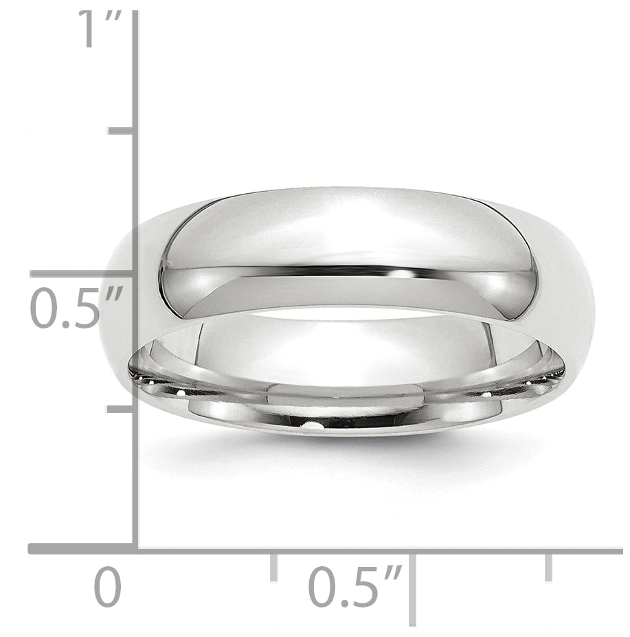 Platinum 6mm Comfort-Fit Wedding Band Size 4